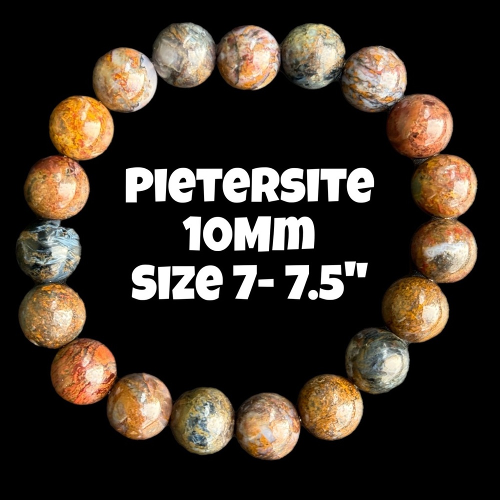 Authentic Pietersite 10mm Beaded Stretch Bracelet by‎ Bombshell Beads Gemstone